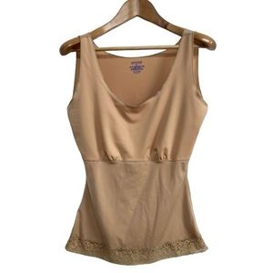SPANX by Sara Blakely Lace Hem Scoop Neck Beige/Tan Cami Shapewear Size-XL